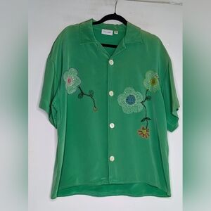 Glass Cypress Green Flower Shirt